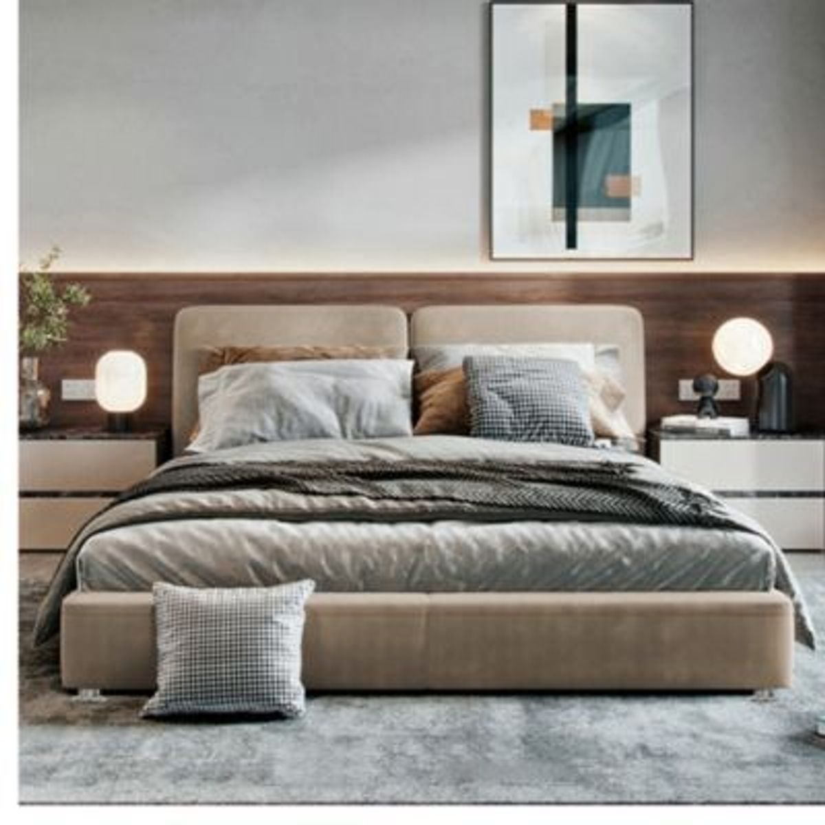 EKONOMODO COLOMBIA - Colchon King 1 Pillow Con Cama Gabor Taupe 200X200 Gratis Sabanas