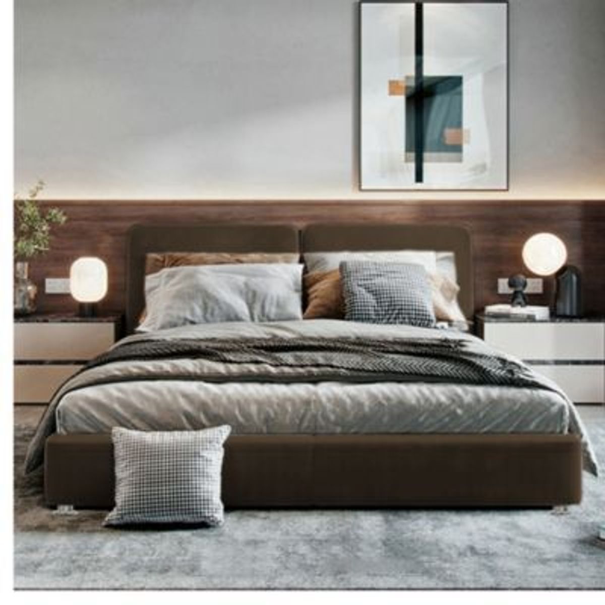 EKONOMODO COLOMBIA - Colchon King 1 Pillow Con Cama Gabor Cafe 200X200 Gratis Sabanas