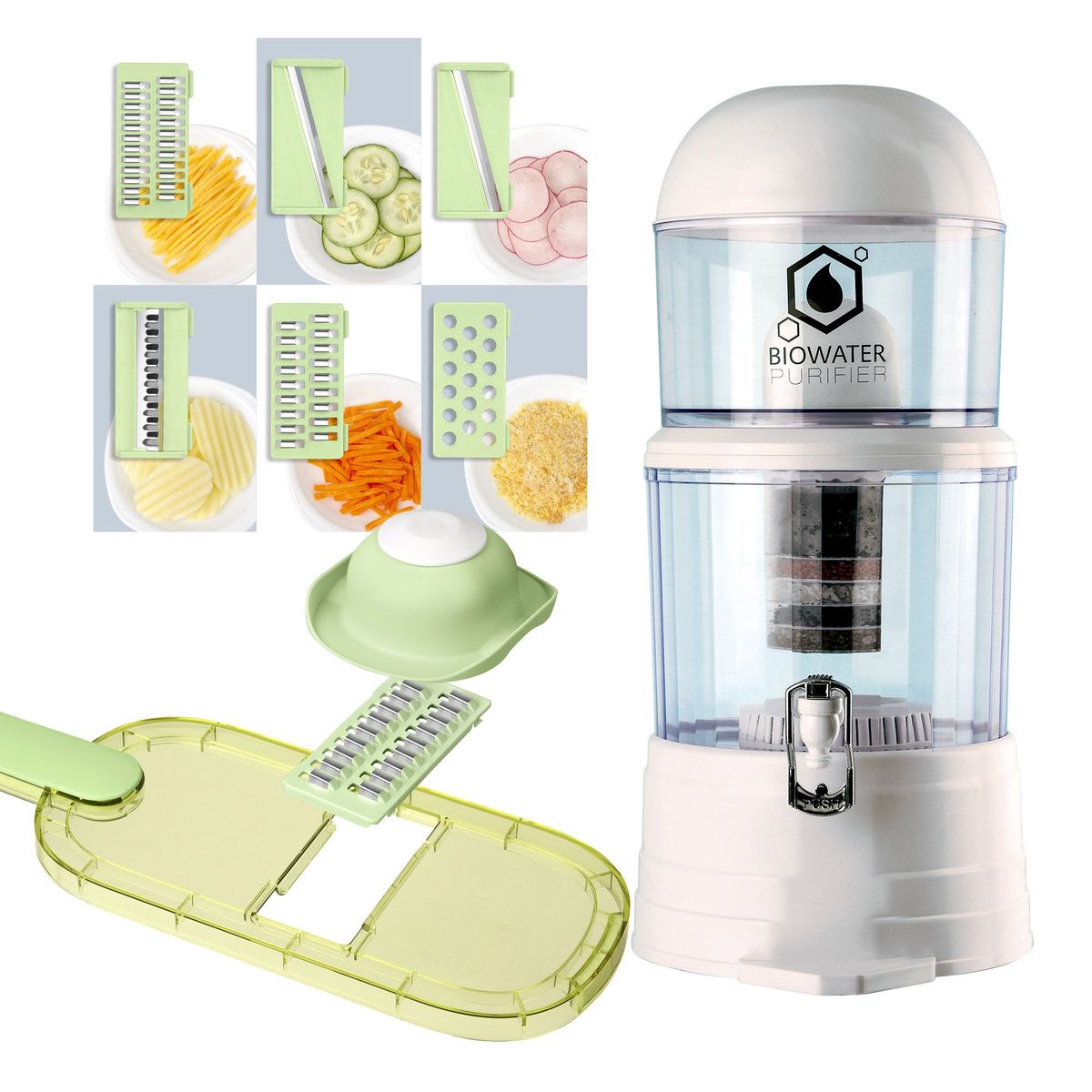 CHEF MASTER - Combo Filtro de Agua + Rallador Cocina 6en1 Chef Master