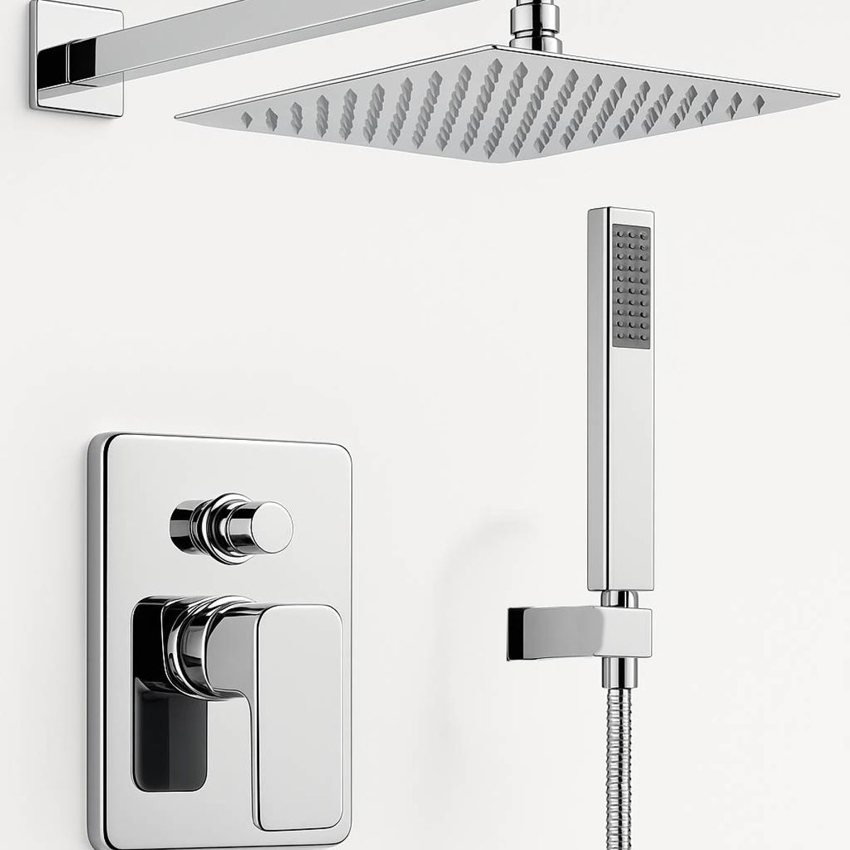 GENERICO - Kit Mezclador De Ducha Con Desviador Teleducha Y Ducha 20cm