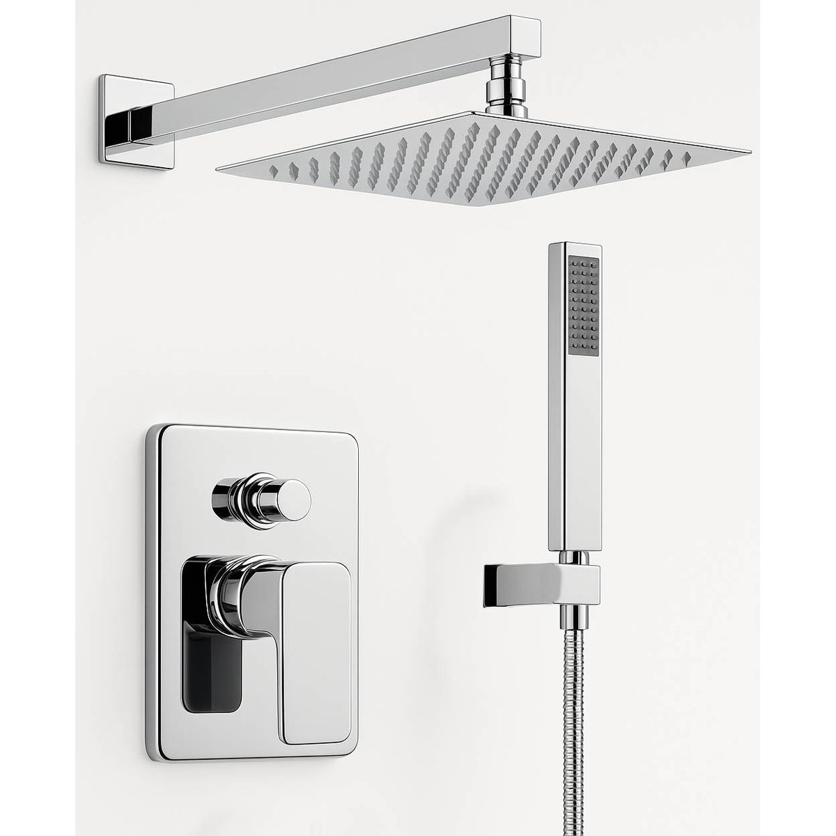 GENERICO - Kit Mezclador De Ducha Con Desviador Teleducha Y Ducha 20cm