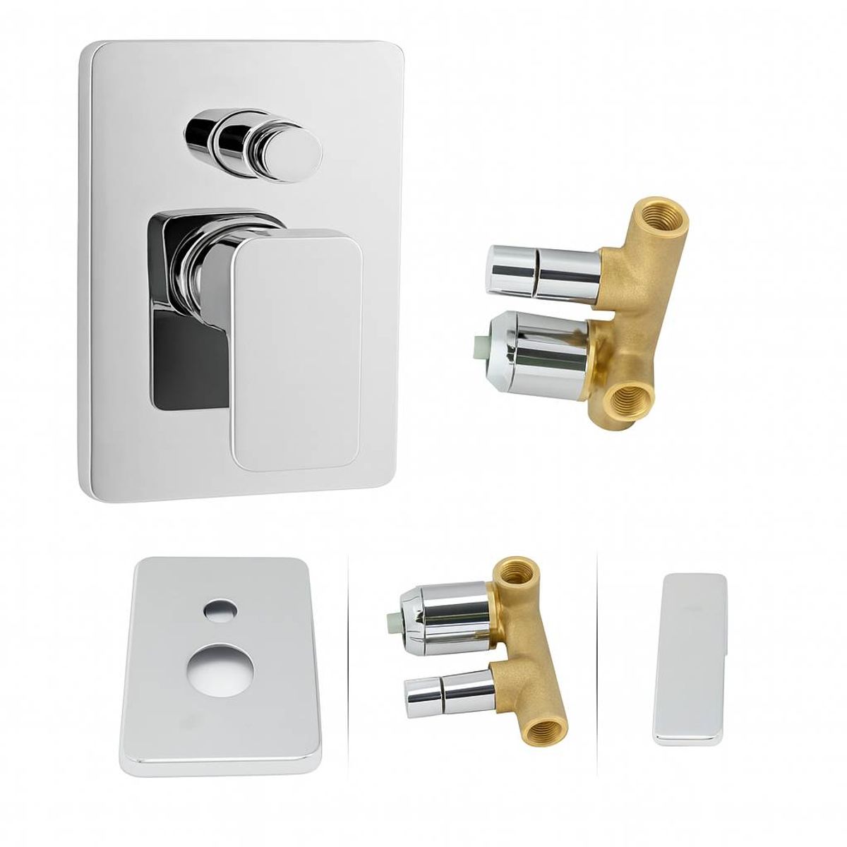 GENERICO - Kit Mezclador De Ducha Con Desviador Teleducha Y Ducha 20cm