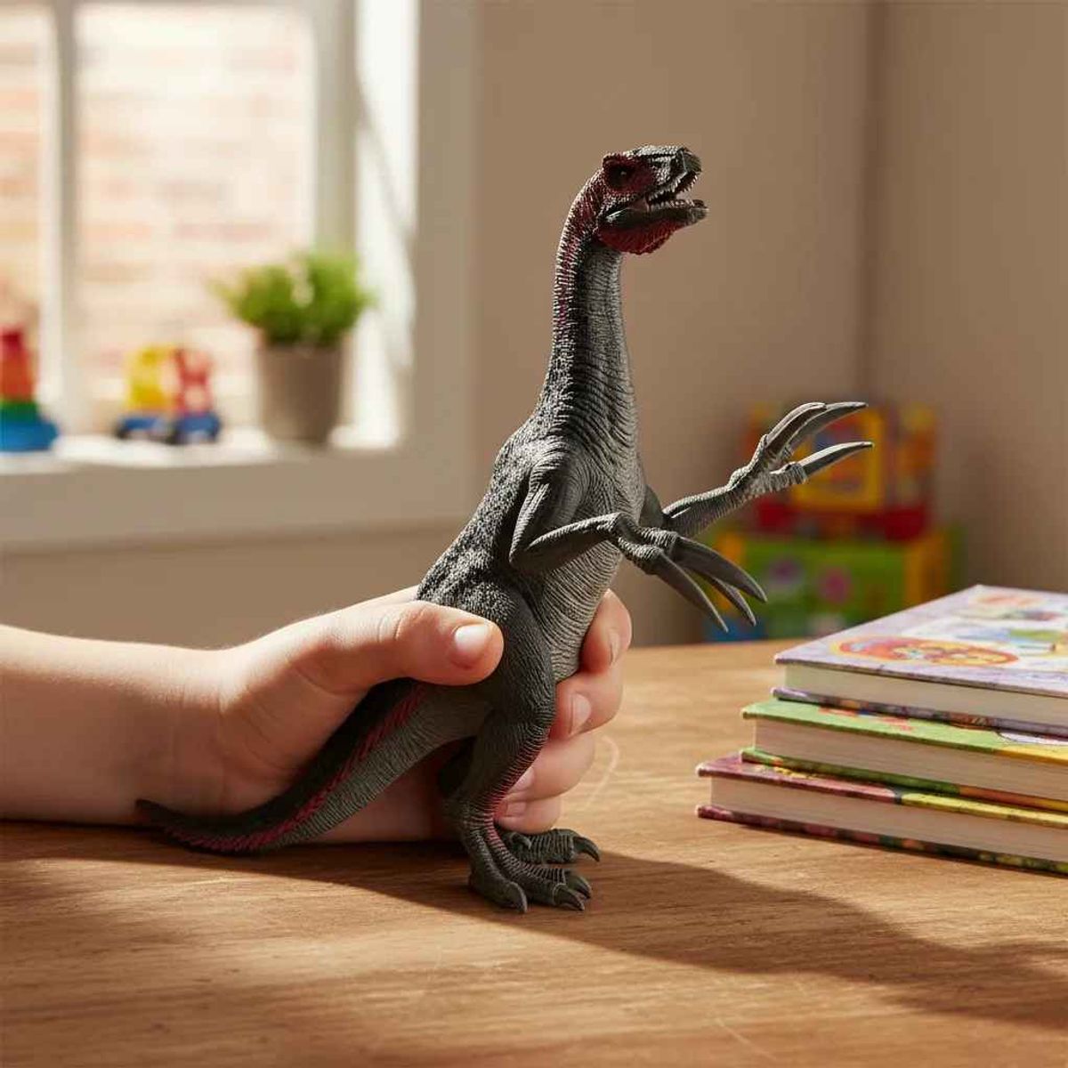 JUGANDO Y EDUCANDO - Figura Dinosaurios Therizinosaurio Colección Pintado A Mano