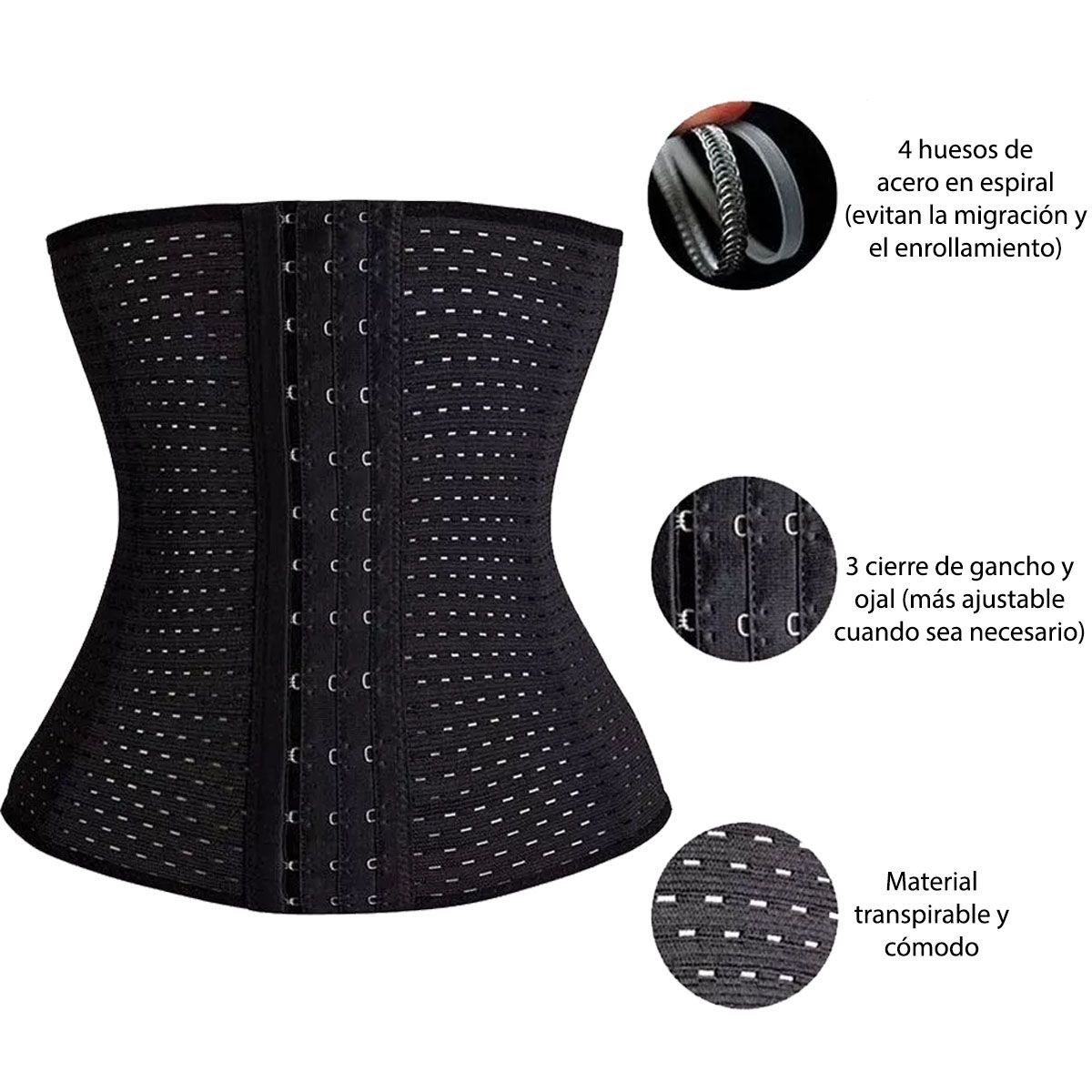 GENERICO - Corsé Faja Reduce Abdomen Cinturilla Hecho En Usa La Mejor Talla XL