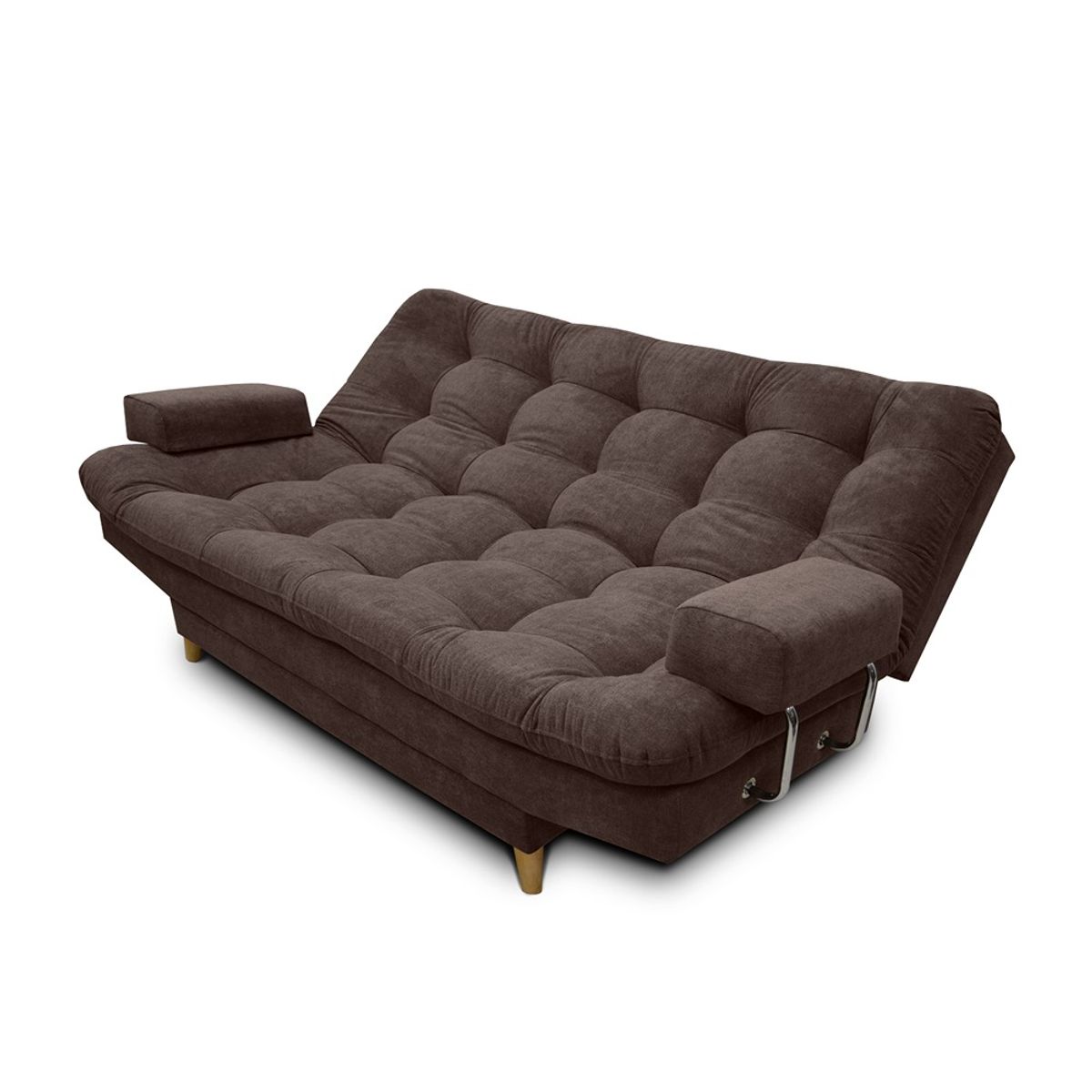 MUEBLES ONLINE - Sofa cama 3 posiciones Carvallo Lux tela Café