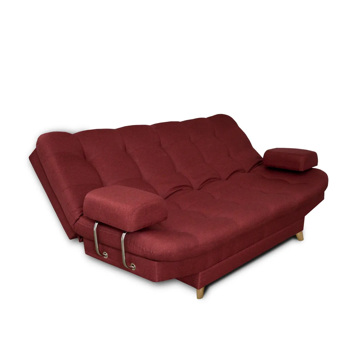 MUEBLES ONLINE - Sofa cama 3 posiciones Carvallo Lux tela vinotinto