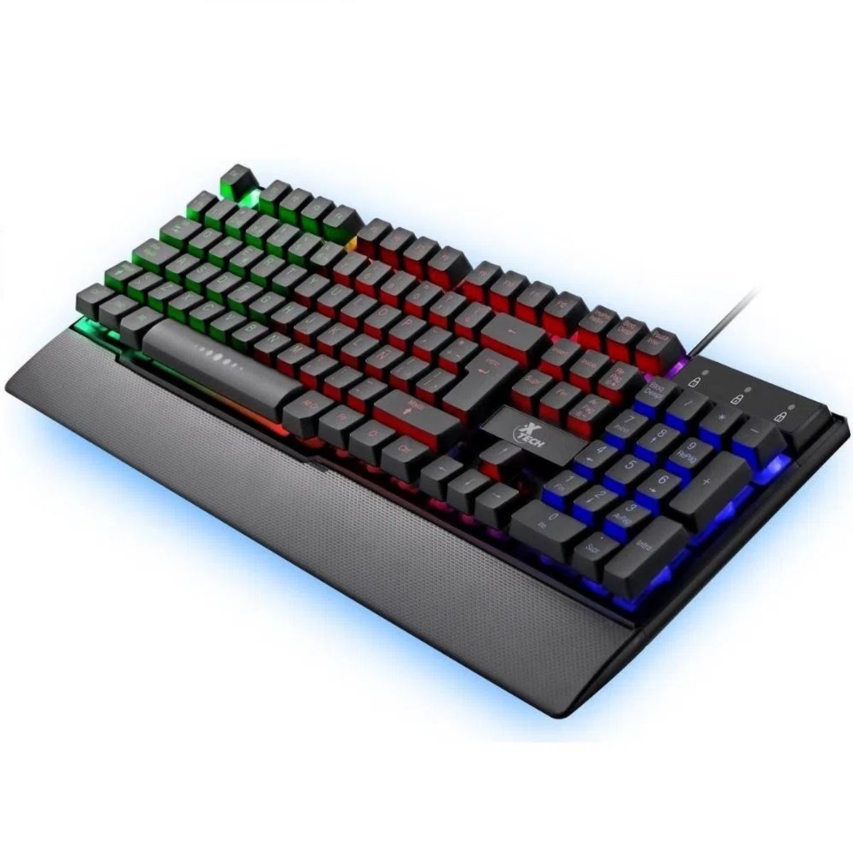 XTECH - Teclado Gamer Xtech Armiger RGB USB con Reposamuñecas en Español