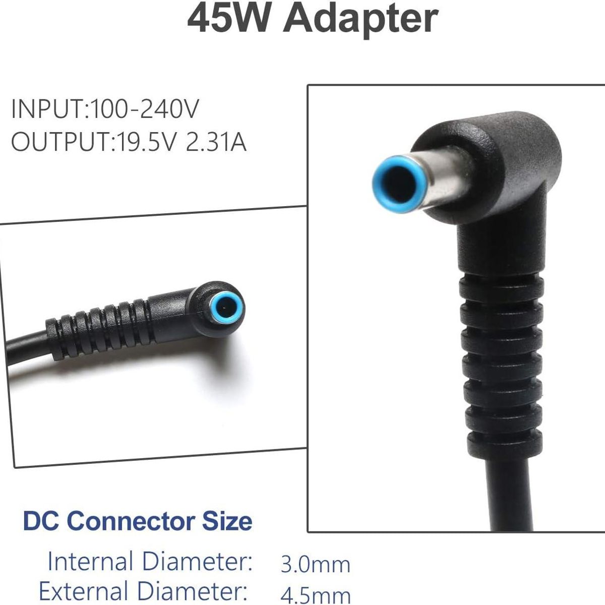 GENERICO - Cargador Para Hp Envy x360 Convertible Modelo 13-ar0002la 19.5v 2.31a 45w