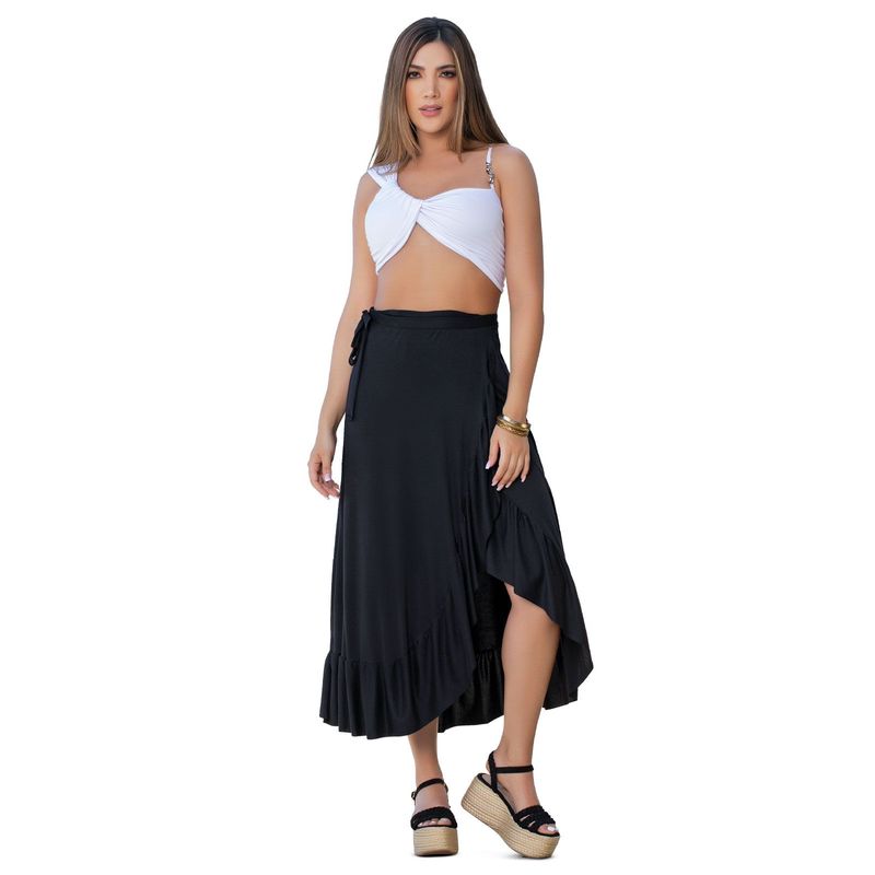 MARKETING PERSONAL - Falda Larga Mujer Negro Mp 32928
