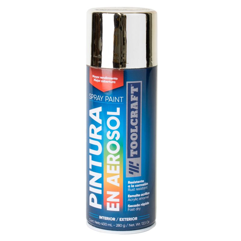 TOOLCRAFT - Pintura Aerosol Cromado Metalizado Toolcraft 400 Ml
