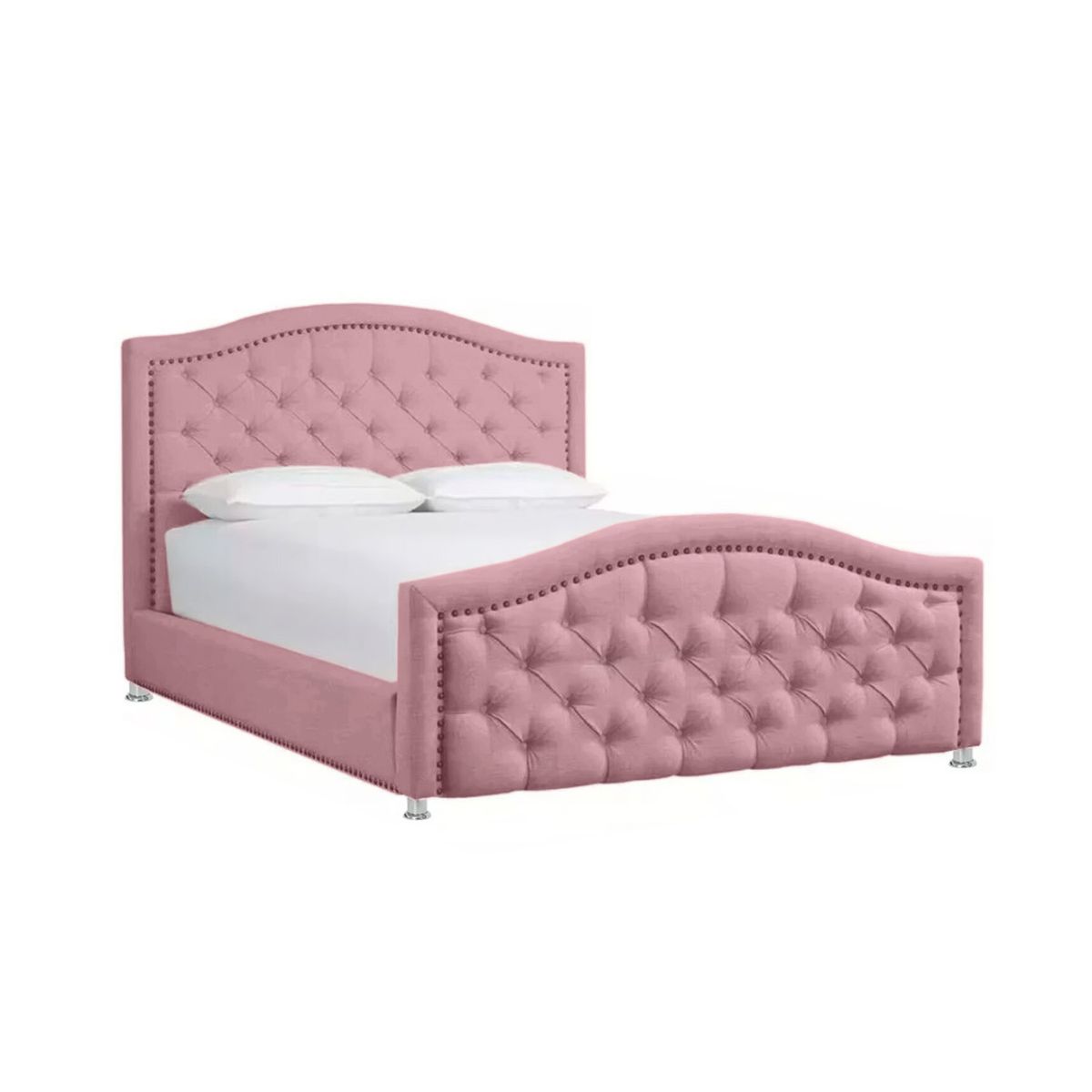 EKONOMODO COLOMBIA - Juego De Alcoba 120 Venecia Rosa Espaldar + Base Cama + Colchon