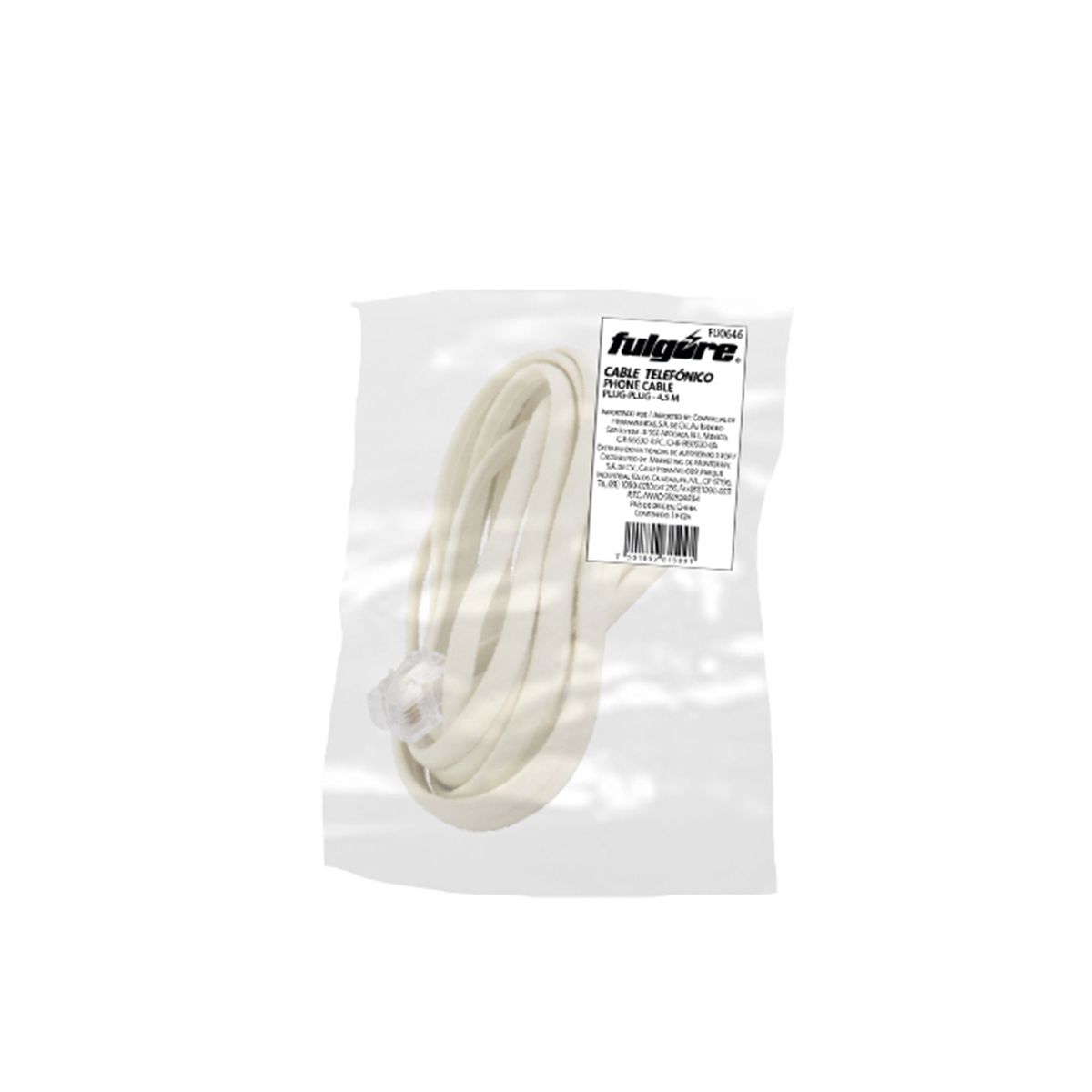 FULGORE - Cable Para Teléfono De 4.5 M Fulgore Resistente Y Flexible