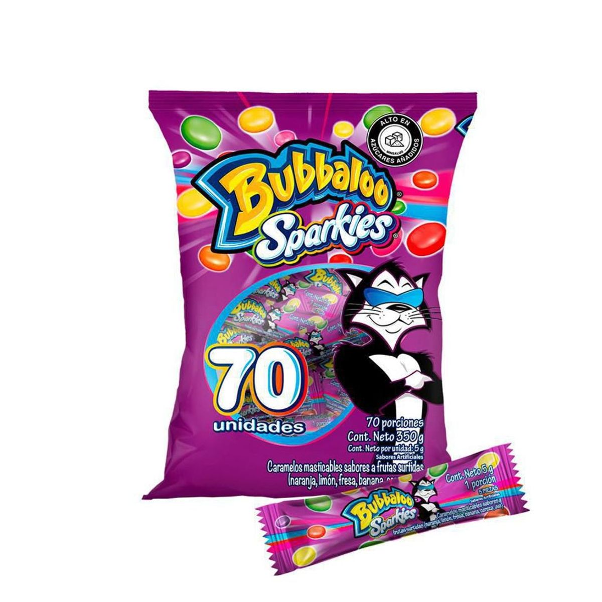 GENERICO - Dulces Masticables Bubbaloo Sparkies 350g X 70 Uds.