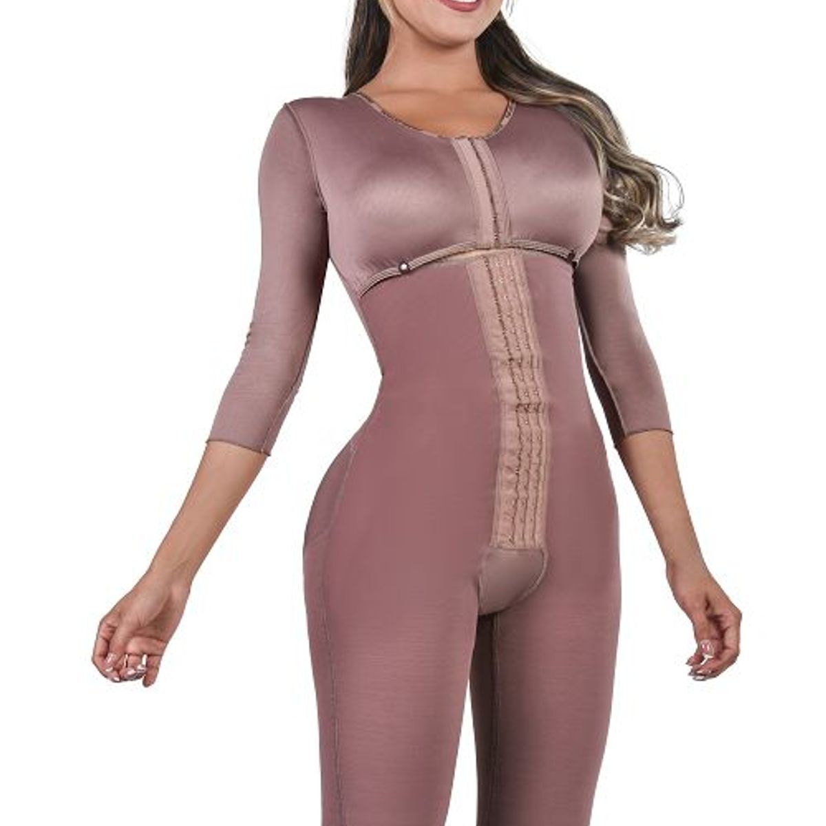 FAJAS LADY - Faja post operatoria con mangas ref. Gisell 2 Cocoa /  S.