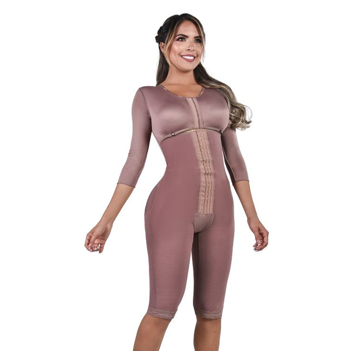 FAJAS LADY - Faja post operatoria con mangas ref. Gisell 2 Cocoa /  S.