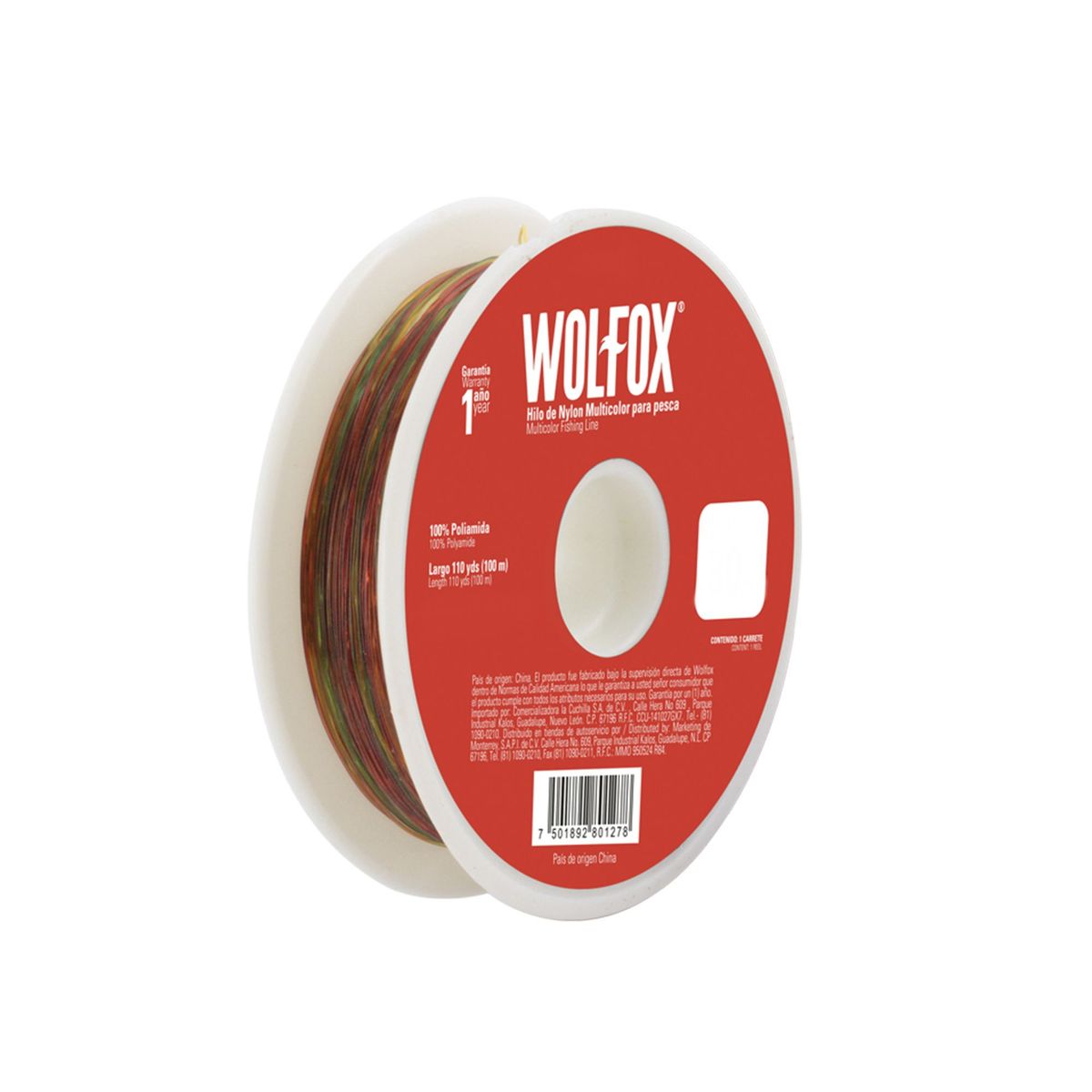 WOLFOX - Hilo De Nylon Para Pesca De 0.70 Mm Wolfox Multicolor