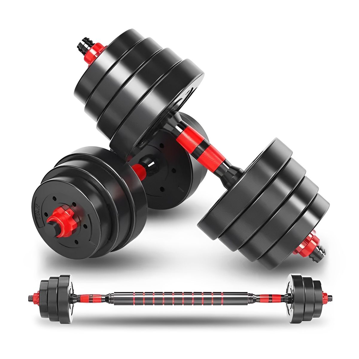 GENERICO - Kit De Mancuernas De 20kg Termo Forrada Con Barra  Guantes