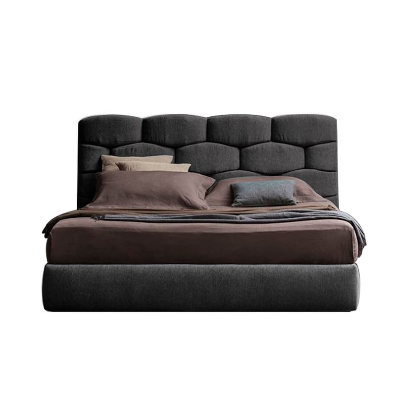 EKONOMODO COLOMBIA - Colchon Queen Pillow + Base cama + Espaldar Esmeralda Gris Plo160x190