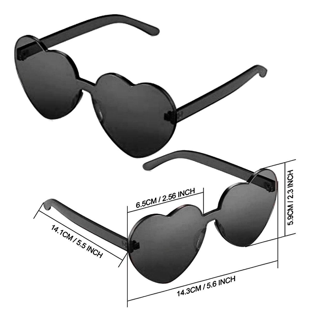 P&R APRECIOSDEREMATE - Gafas Fashion Party De Corazón Sol Rimless Moda Colores