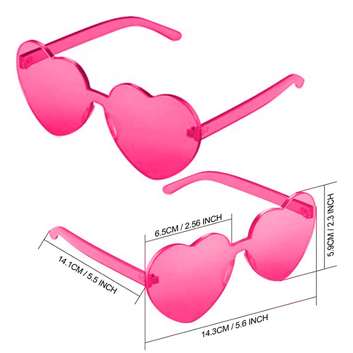 P&R APRECIOSDEREMATE - Gafas Fashion Party De Corazón Sol Rimless Moda Colores