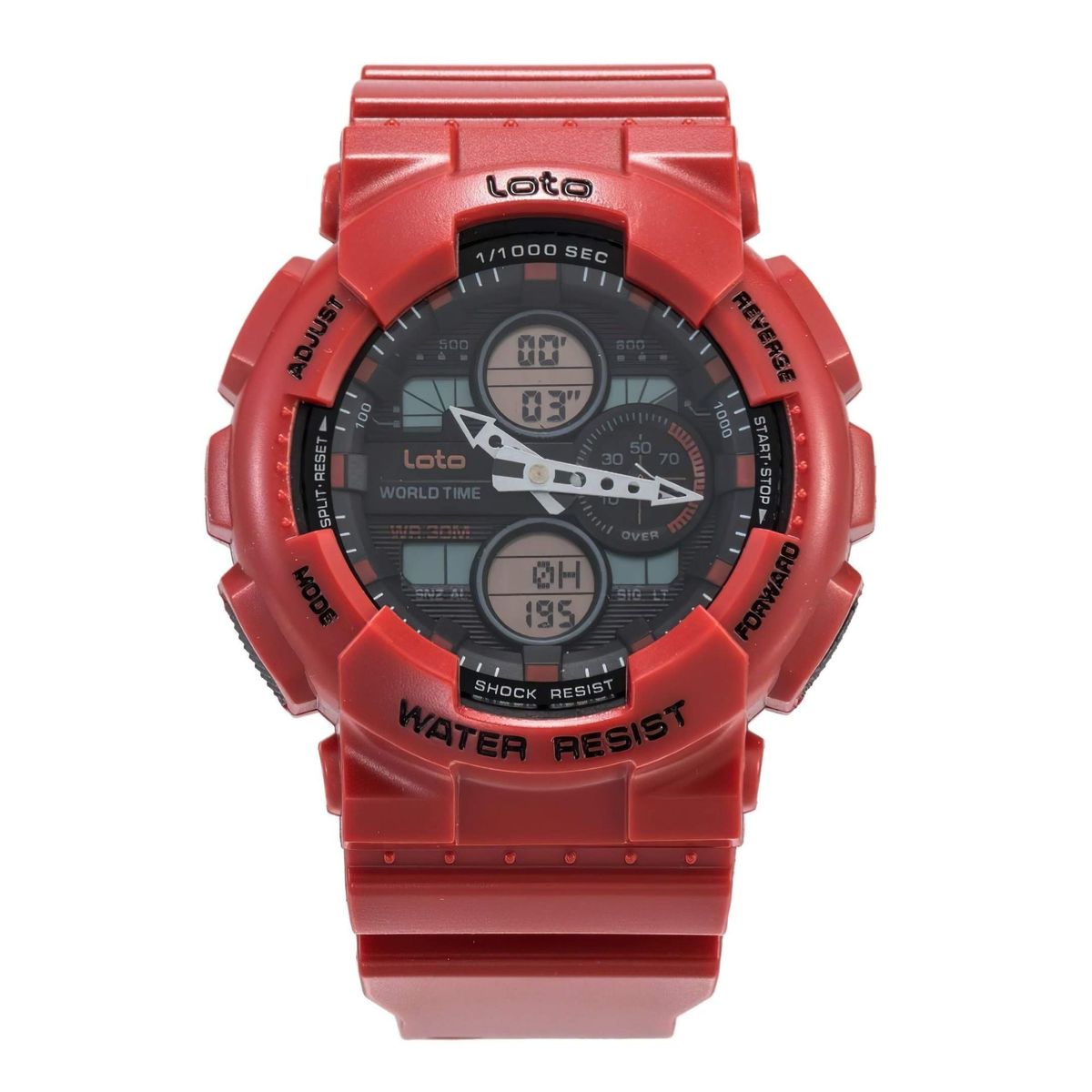 LOTO - Reloj de Caballero Loto Doble Hora Original en Resina