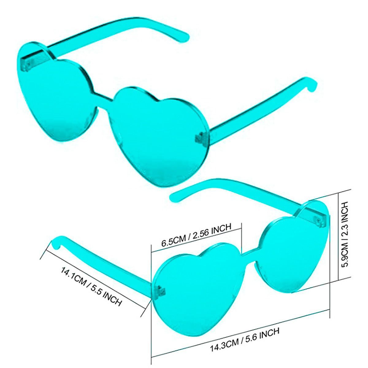 P&R APRECIOSDEREMATE - Gafas Fashion Party De Corazón Sol Rimless Moda Colores
