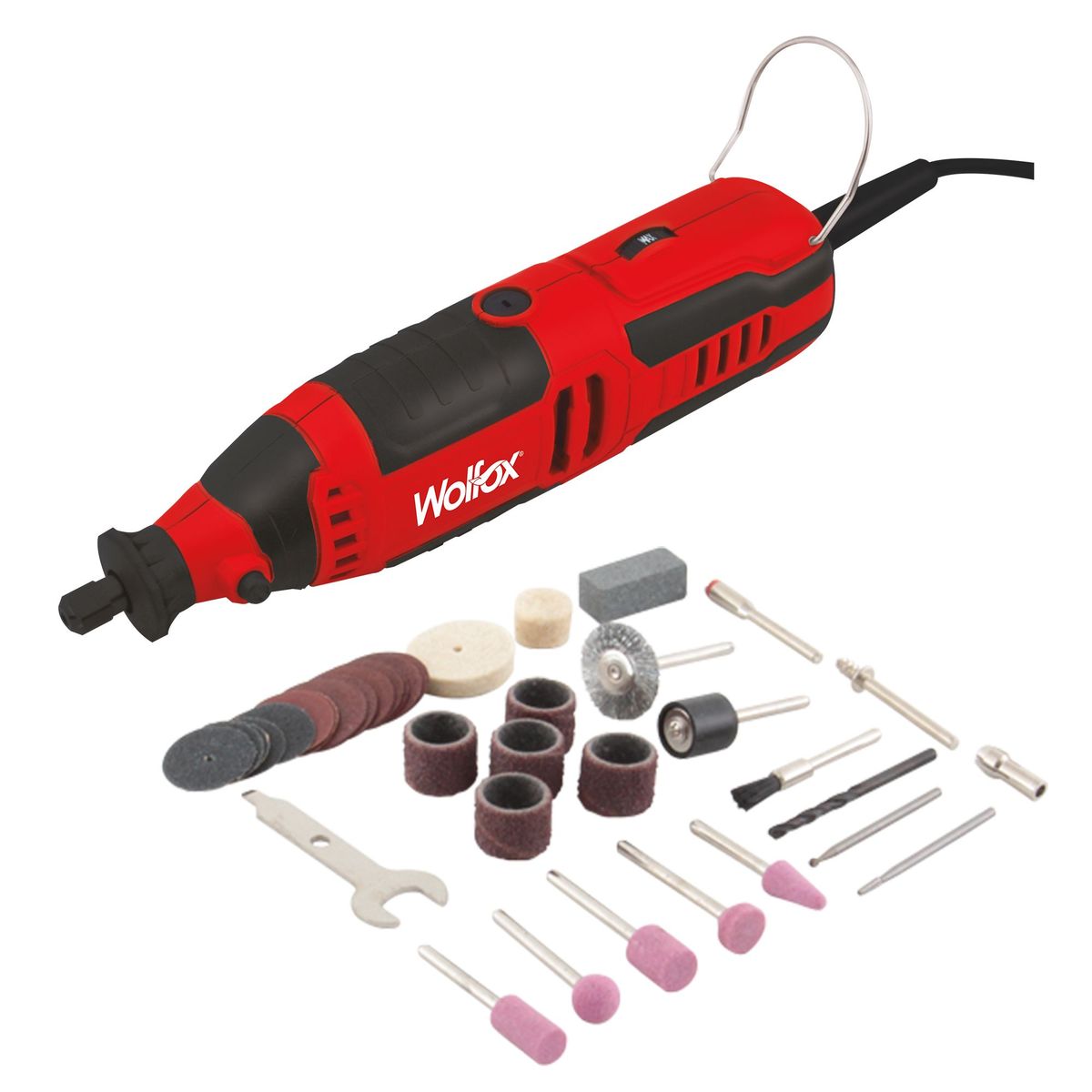 WOLFOX - Mototool 135 W 10.000 A 36.000 Rpm Wolfox Con 40 Accesorios