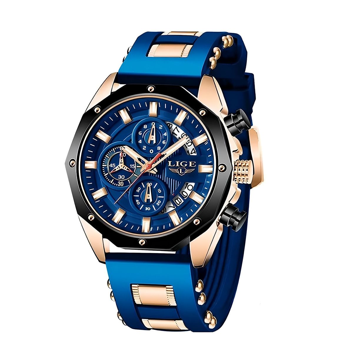 LIGE - Reloj Lige de Caballero Análogo Original en resina Resistente agua