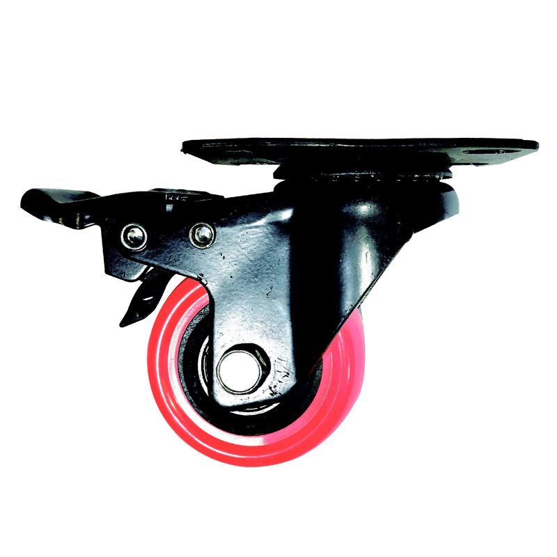 TOOLCRAFT - Rodachina Rueda Pvc Naranja 2" Toolcraft Con Freno