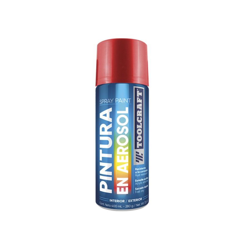 TOOLCRAFT - Pintura Aerosol Rojo Anticorrosivo Toolcraft 400Ml Sin Plomo