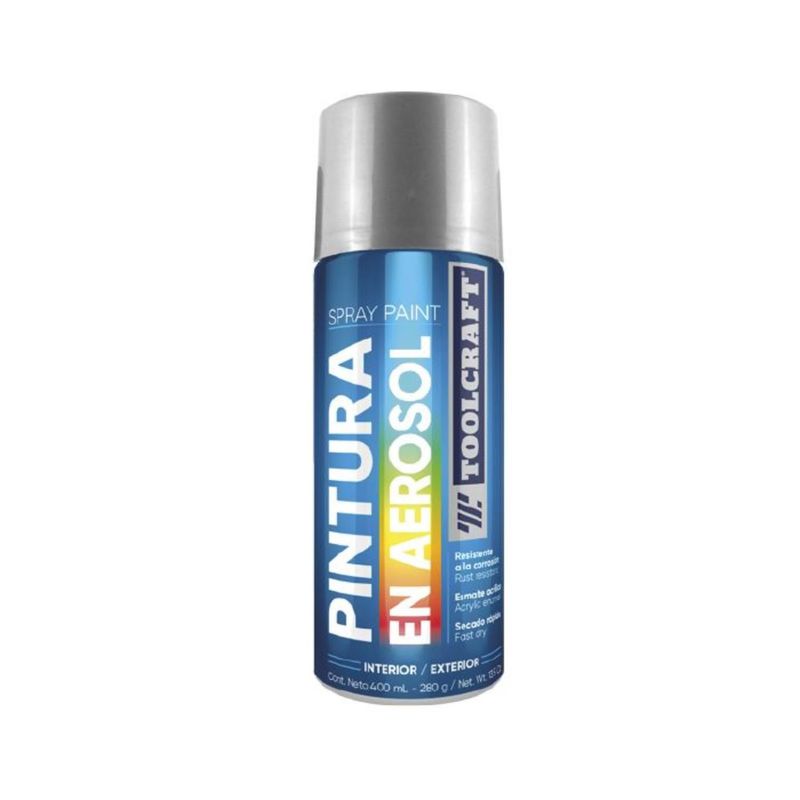 TOOLCRAFT - Pintura Aerosol Aluminio Alta Temperatura Toolcraft 400 Ml