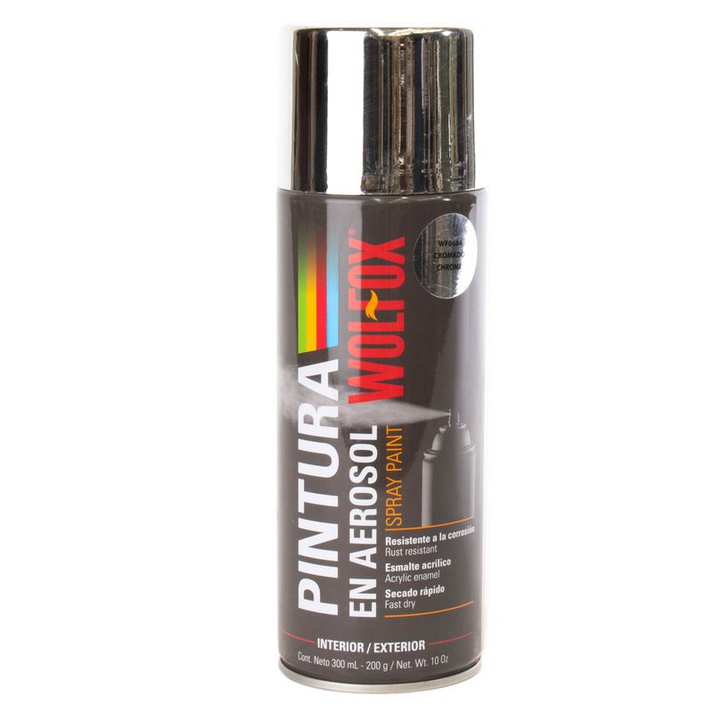 WOLFOX - Pintura Aerosol Cromado Metalizado Wolfox 300 Ml
