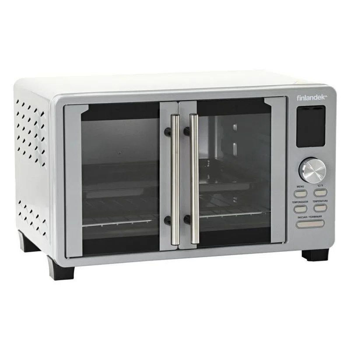 FINLANDEK - Horno Eléctrico Tostador Puertas Francesas 25 Litros Inox FINLANDEK.