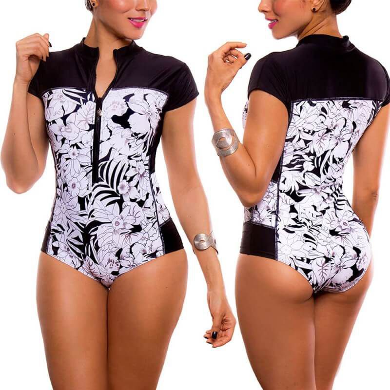 PRAIE - Vestido de Baño Enterizo PRAIE 1940 Negro Monocromía Control Abdomen