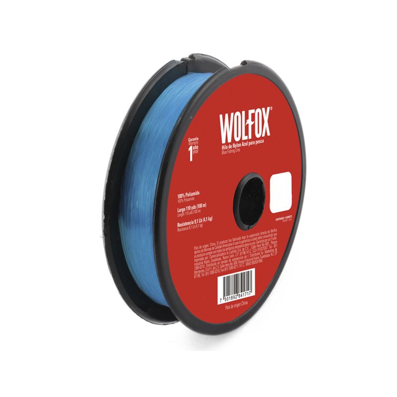 WOLFOX - Hilo De Nylon Para Pesca De 0.35 Mm Wolfox Color Azul