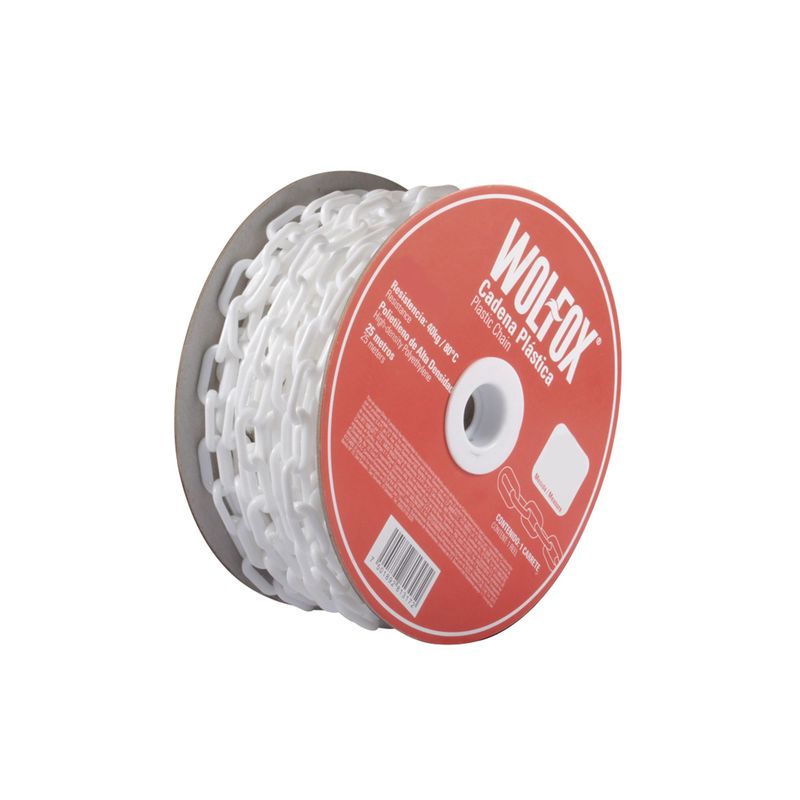 WOLFOX - Cadena Plástica De 25 M Naranja Wolfox Espesor 5/16"