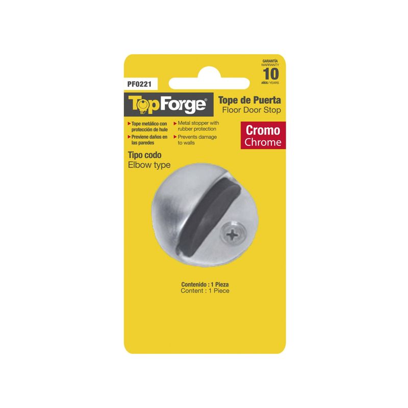 TOOLCRAFT - Tope Para Puerta Tipo Domo Topforge Acabado Latón Pulido