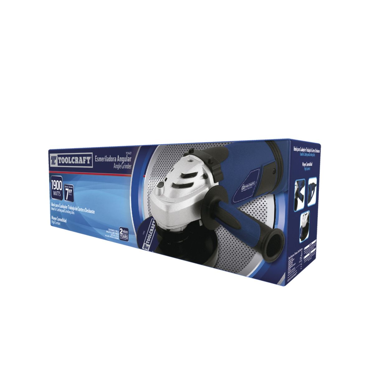 TOOLCRAFT - Esmeriladora Pulidora Angular 7" Toolcraft De 1.900 W