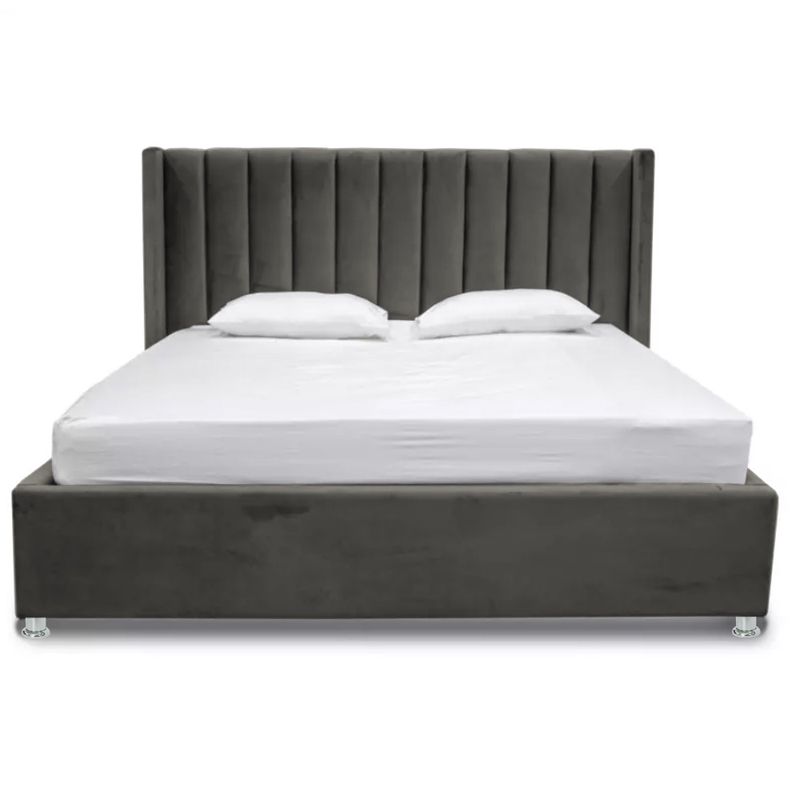 EKONOMODO COLOMBIA - Colchon Queen 1 Pillow + Base cama + Espaldar + Puff Julieta Blanco