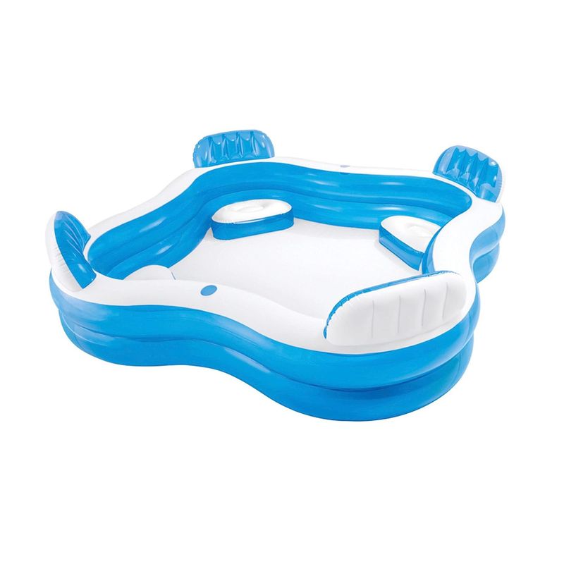 GENERICO - Piscina Inflable de 229x229x66 tipo Familiar con Asientos jacuzzi