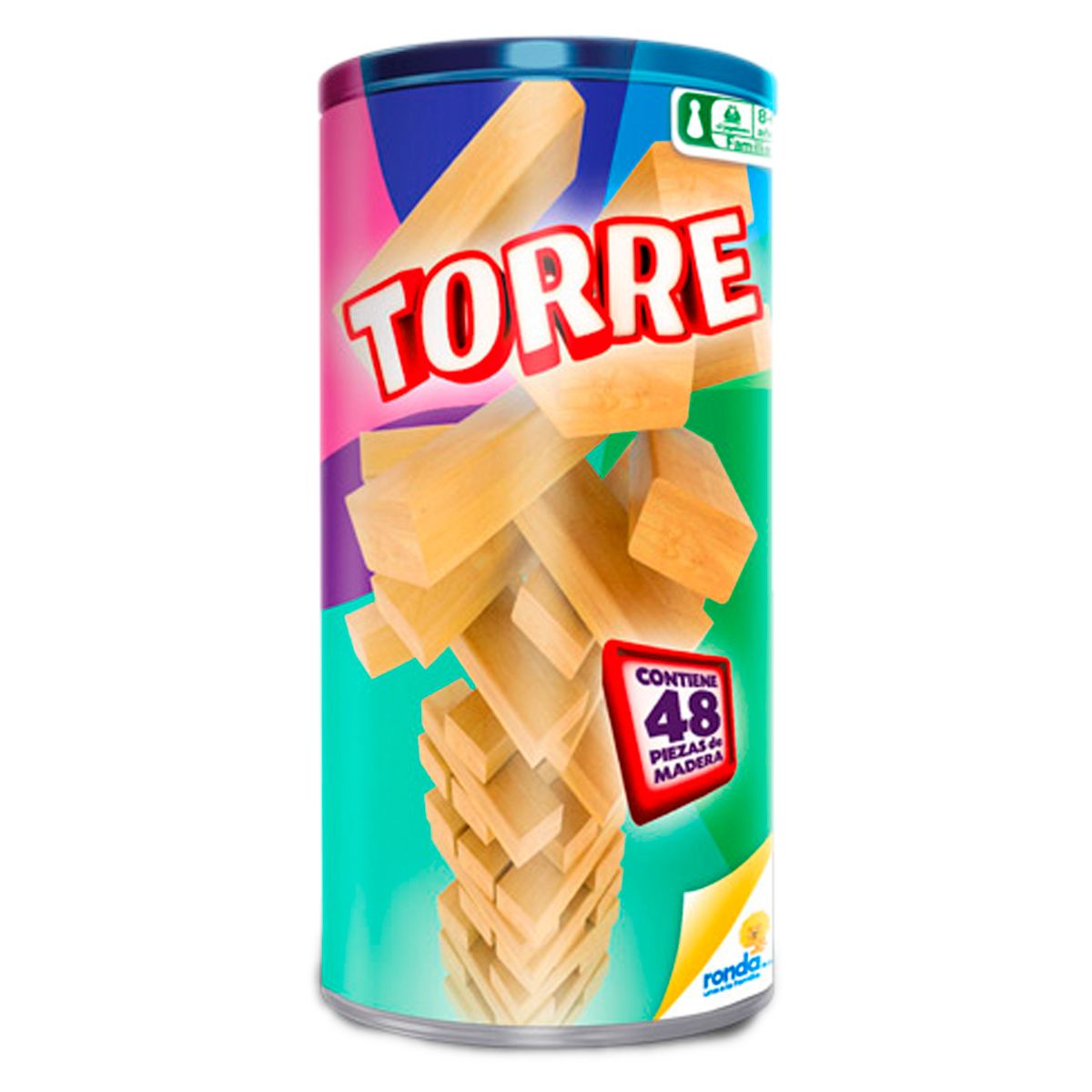 RONDA - Torre Madera Bloques Lujo Juego Didáctico 48pzs Stickers