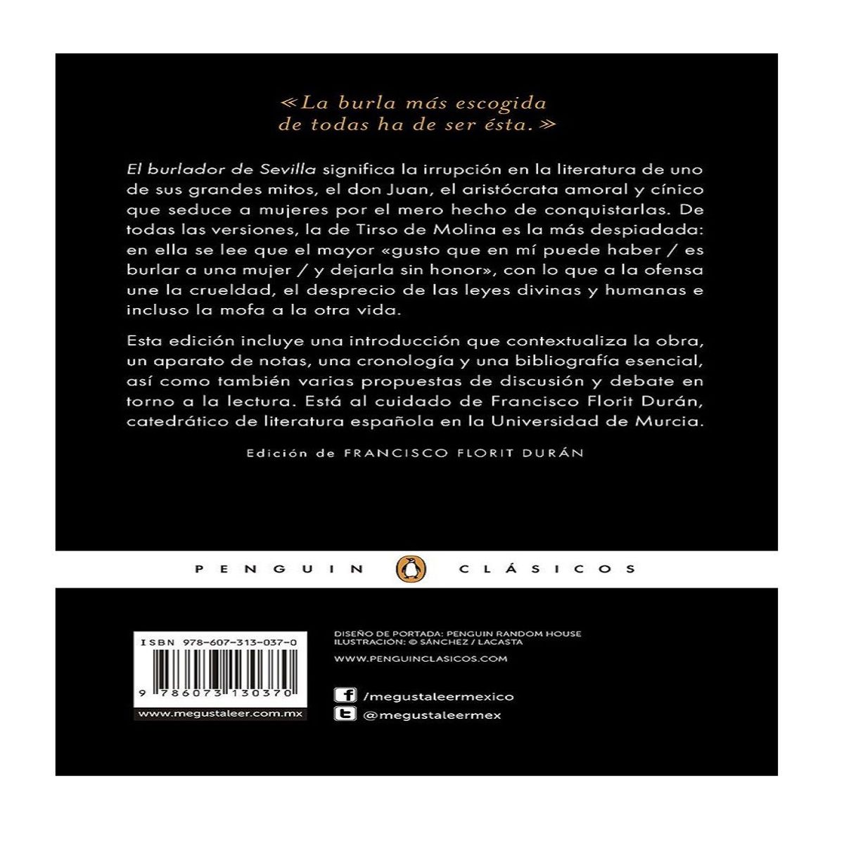 PENGUIN RANDOM HOUSE - Libro El Burlador de Sevilla