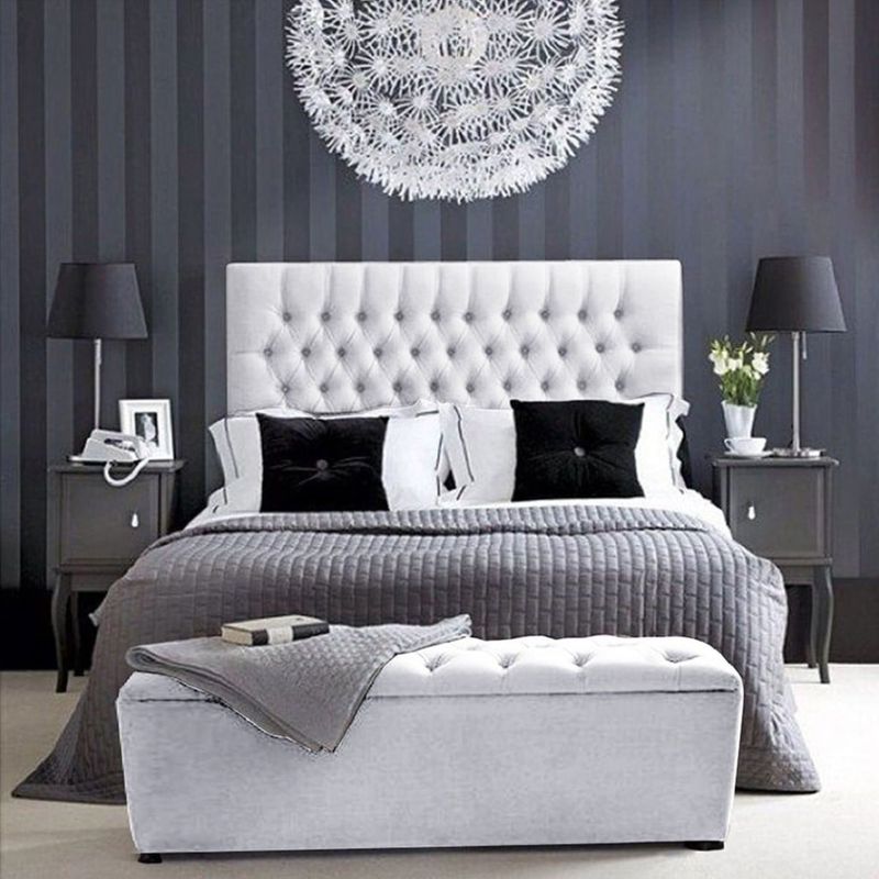 EKONOMODO COLOMBIA - Colchon Doble 1 Pillow + Base cama + Espaldar + Puff Paris Blanco