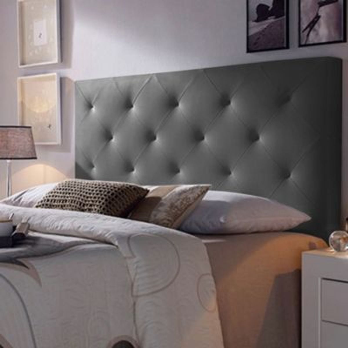 EKONOMODO COLOMBIA - Colchon Doble 1 Pillow + Base Cama + Espaldar Ilusion Gris Pla 140X190