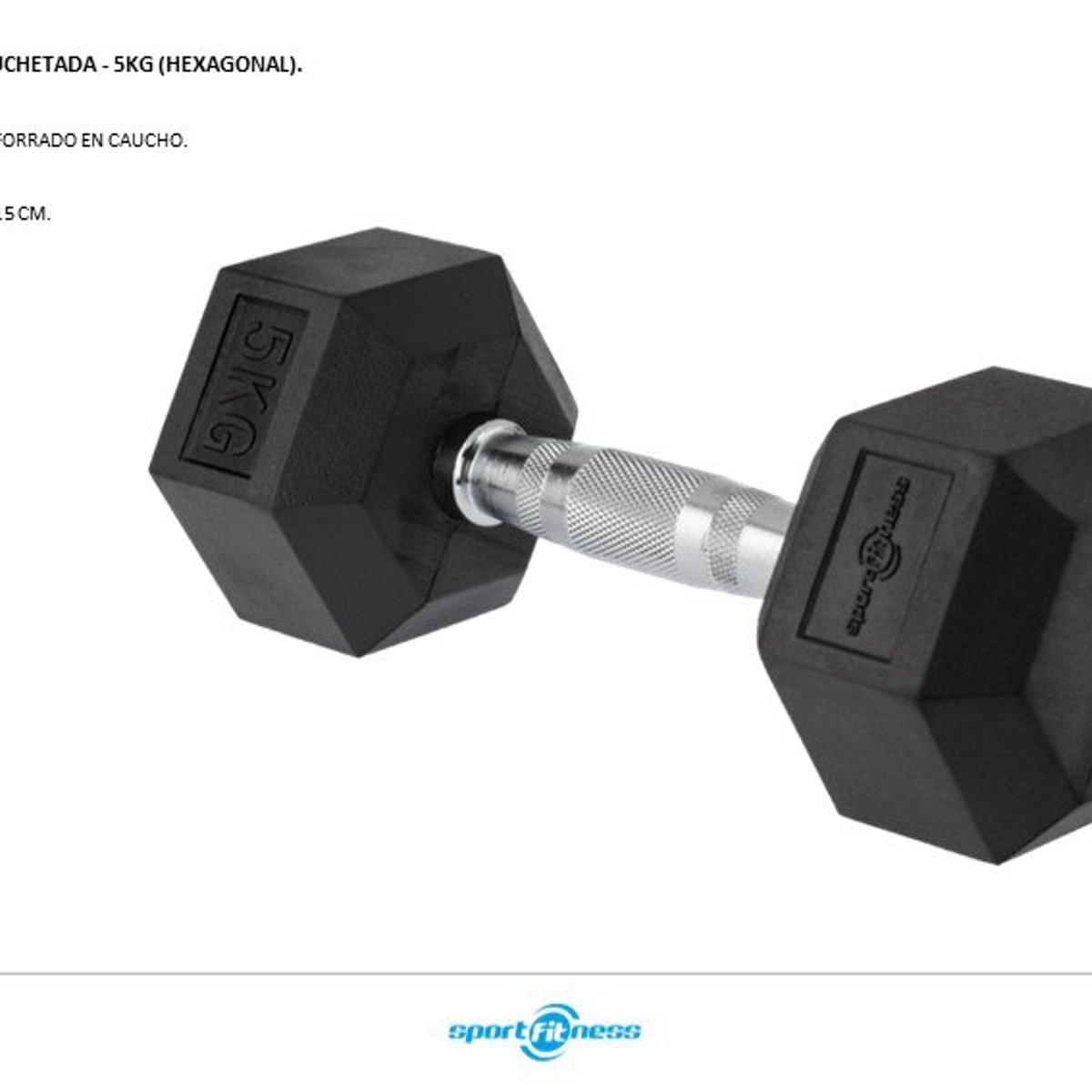 SPORT FITNESS - Mancuerna Encauchetada 5Kg Unidad