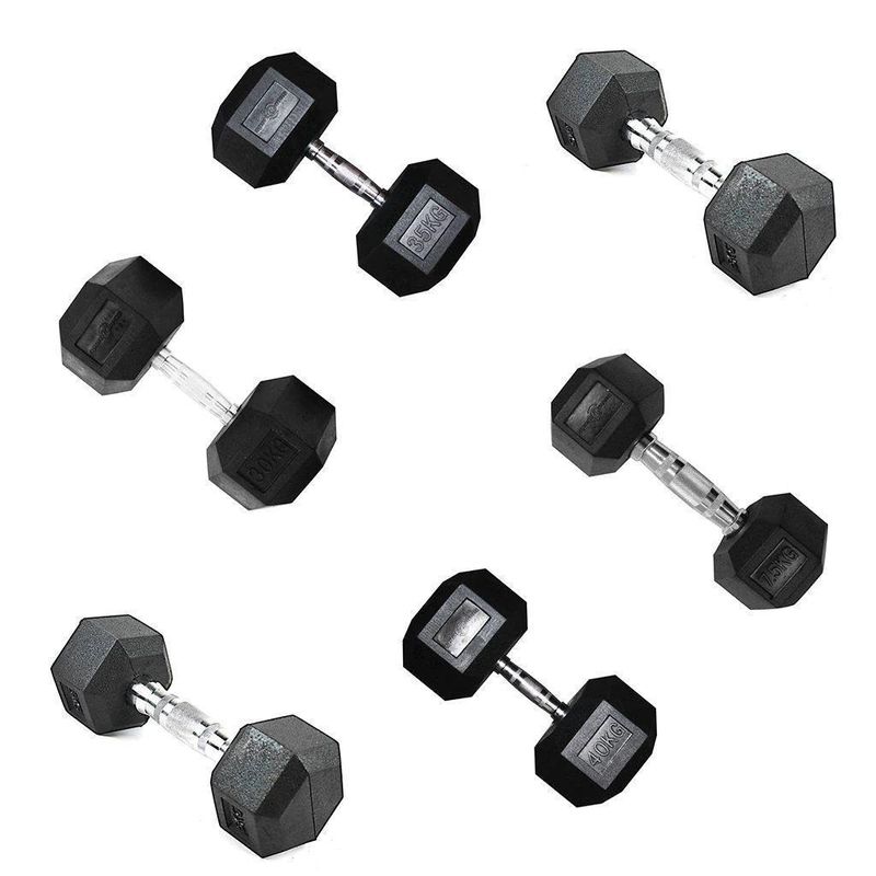 SPORT FITNESS - Mancuerna Hexagonal Encauchada 30Kg Unidad