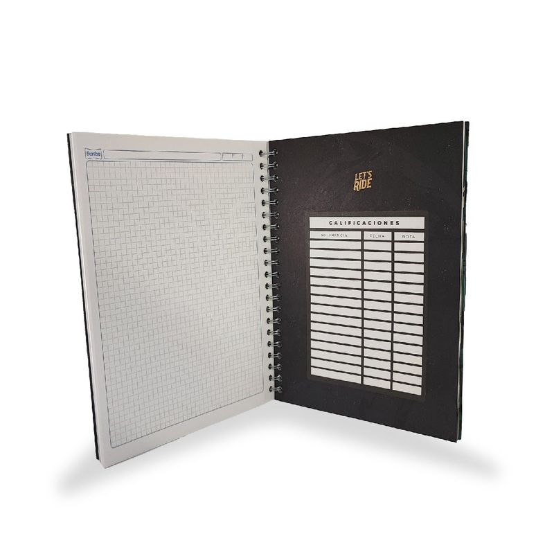 SCRIBE - Cuaderno 7 Materia Cuadriculado Scribe Argollado Pasta Dura
