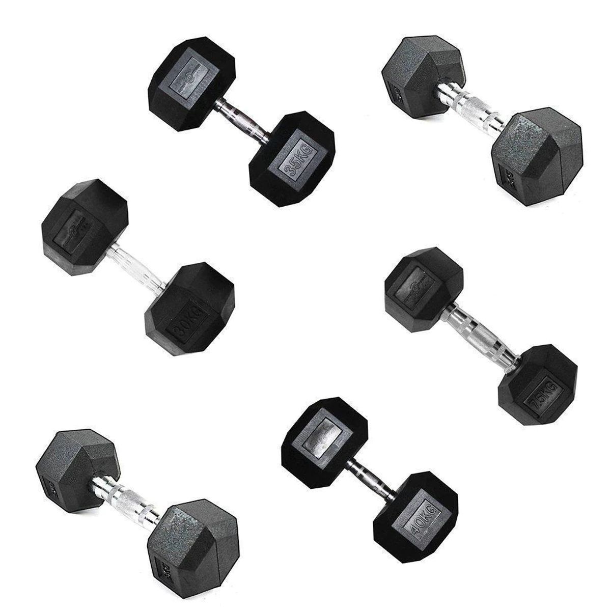 SPORT FITNESS - Mancuerna Encauchada Hexagonal 25 Kg Unidad