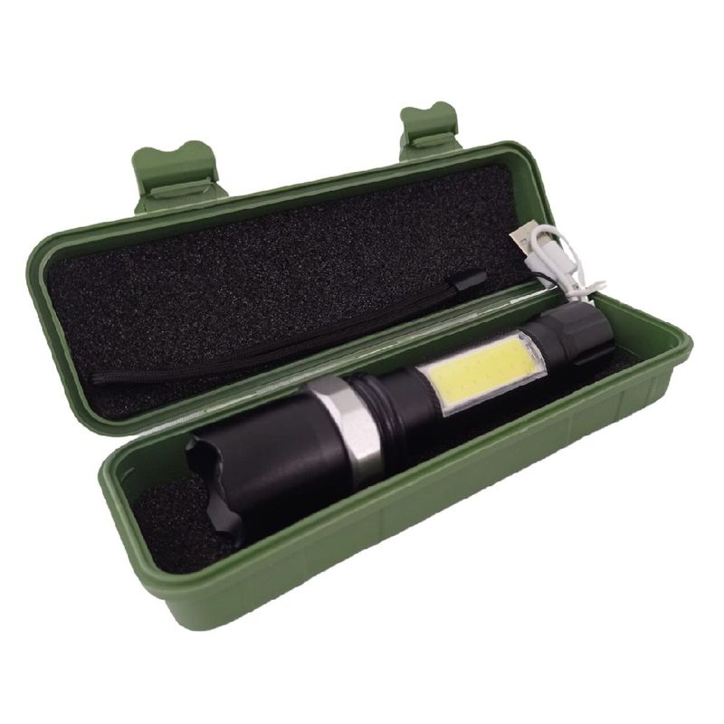 GENERICO - Linterna Tactica Led Recargable Con Zoom