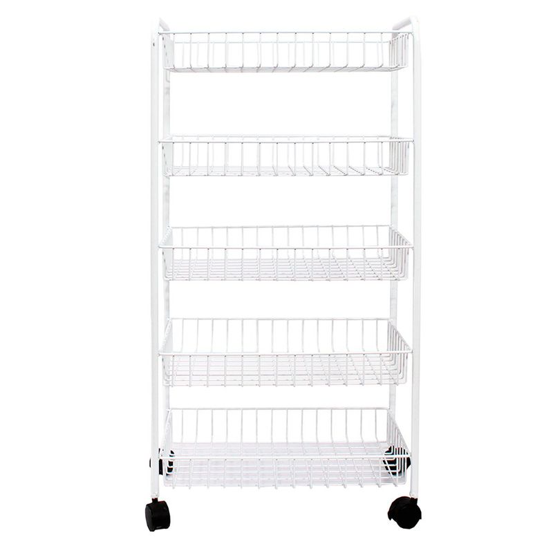 GENERICO - Organizador Verdulero De Cocina 5 Canastillas blanco